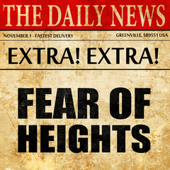 fear of heights, newspaper article text