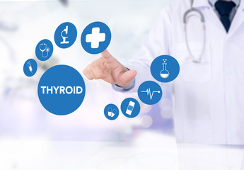 THYROID gland and trachea scheme shown , Health care and medical