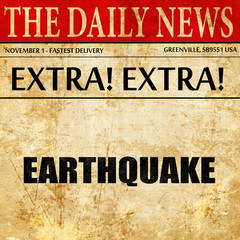 earthquake, newspaper article text