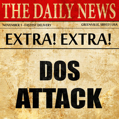 DOS warfare background, newspaper article text