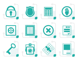 Stylized Simple Security and Business icons - vector  icon set