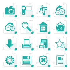 Stylized Simple Internet and Website Icons - Vector Icon Set