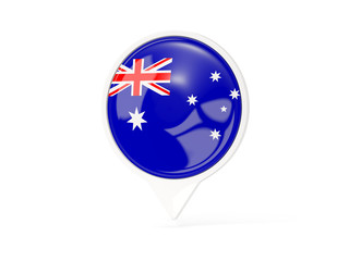 Round white pin with flag of australia