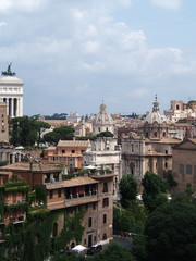 Fototapeta na wymiar A cityscape of the historic ancient city of Rome Italy.