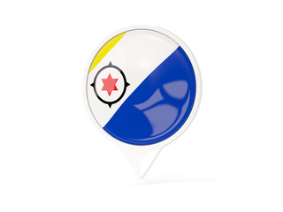Round white pin with flag of bonaire