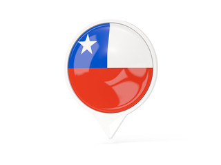 Round white pin with flag of chile