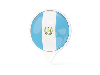 Round white pin with flag of guatemala