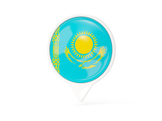 Round white pin with flag of kazakhstan