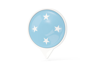 Round white pin with flag of micronesia