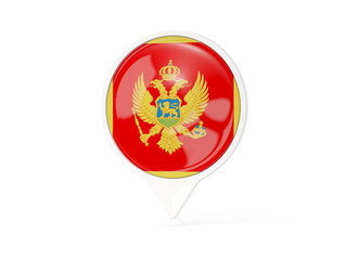 Round white pin with flag of montenegro