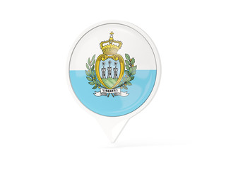 Round white pin with flag of san marino