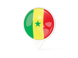 Round white pin with flag of senegal