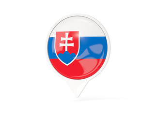 Round white pin with flag of slovakia