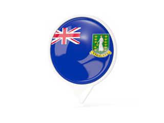 Round white pin with flag of virgin islands british