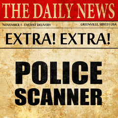 police scanner, newspaper article text