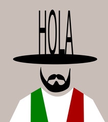 man wearing word hola hat and red and green vest © jdoms