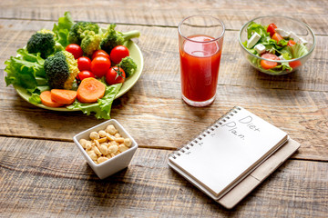 concept diet, slimming plan with vegetables mock up