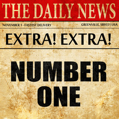 number one sign, newspaper article text
