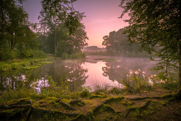 Spring source lake at sunrise