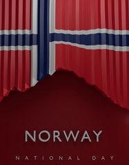 Flag Norway Render, Norwegian 3D Flag (3D Render)