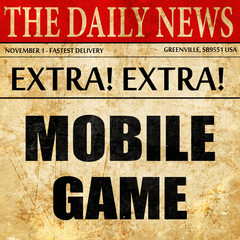 mobile game, newspaper article text