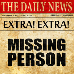 missing person, newspaper article text