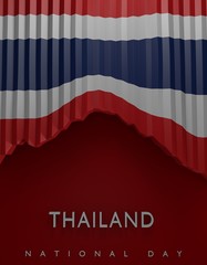 Flag Thai Colors, Thailand Flag (3D Render)
