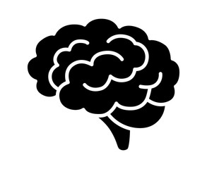 Brain or mind side view flat vector icon for medical apps and websites