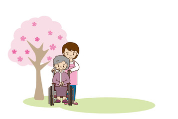 介護される女性の春