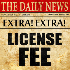license fee, newspaper article text