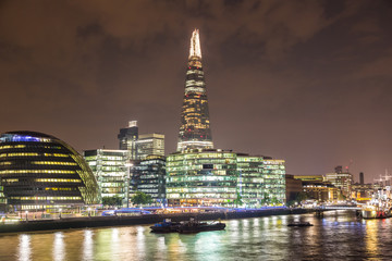 The Shard in London at  night