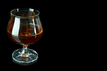 Scotch drink on black background
