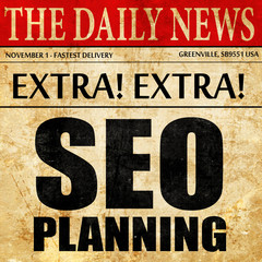 seo planning, newspaper article text