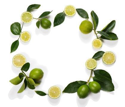 Composition with lime fruits.