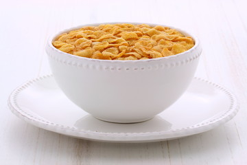 Healthy corn flakes breakfast