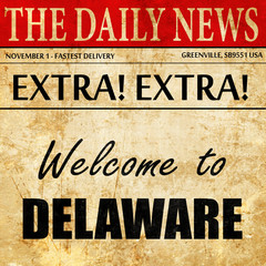 Welcome to delaware, newspaper article text