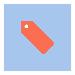 Tag_Price icon - Flat design, glyph style icon - Orange enclosed in a square