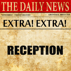 reception, newspaper article text