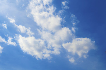 Fototapeta premium blue sky with cloud closeup.Closeup blue sky and fluffy clouds background
