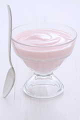 Fresh strawberry yogurt
