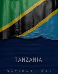 Flag Tanzanian Colors, Tanzania Flag (3D Render)