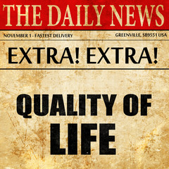quality of life, newspaper article text