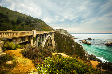 Rocky Creek Bridge Big Sur, California, USA - The Rocky Creek on the Pacific Coast Highway One in California