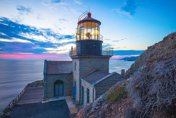 Point Sur Lighthouse in Big Sur, California, USA at Sunset - 135125933