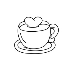 Freehand drawing cup of coffee illustration