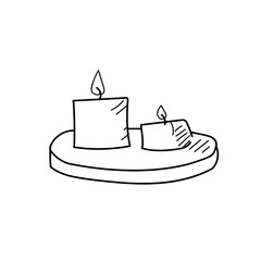 Freehand drawing candy illustration on white