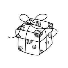 Freehand drawing gift box illustration