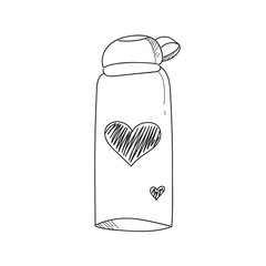 Freehand drawing flask illustration on white