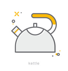 Thin line icons, Kettle