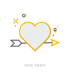 Thin line icons, Love heart